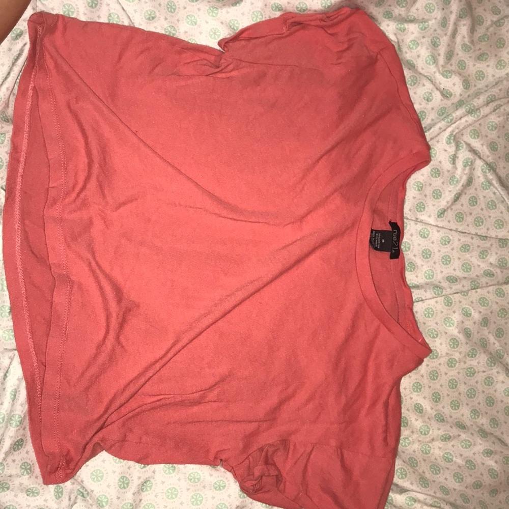rue 21 plain pink crop top